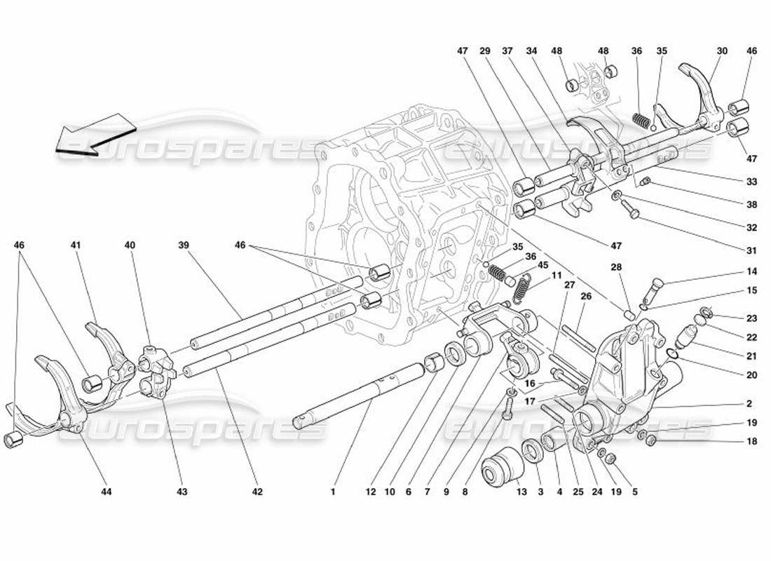 Ferrari 575 Superamerica Inside GEARBOX Controls -Not for F1- Part Diagram