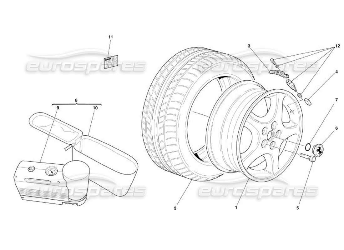 Ferrari 575 Superamerica Wheels Part Diagram