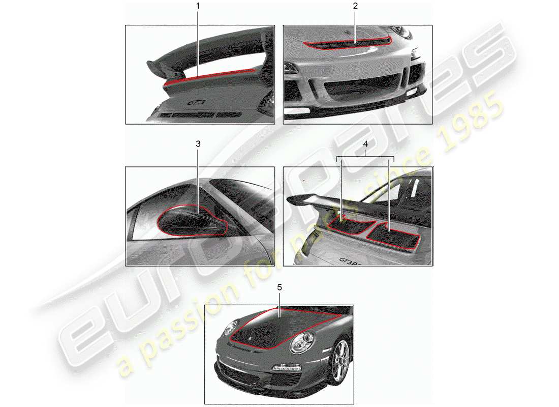 Porsche Tequipment catalogue (2012) motor sports Part Diagram