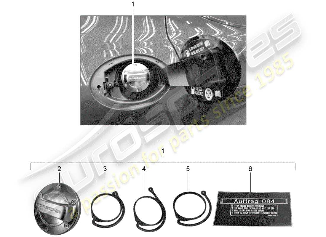 Porsche Tequipment Panamera (2010) CAP WITH RETAINING STRAP FOR Part Diagram