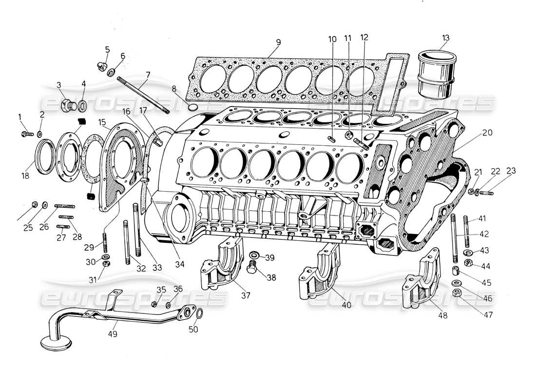 Lamborghini Countach LP400 crankcase Part Diagram