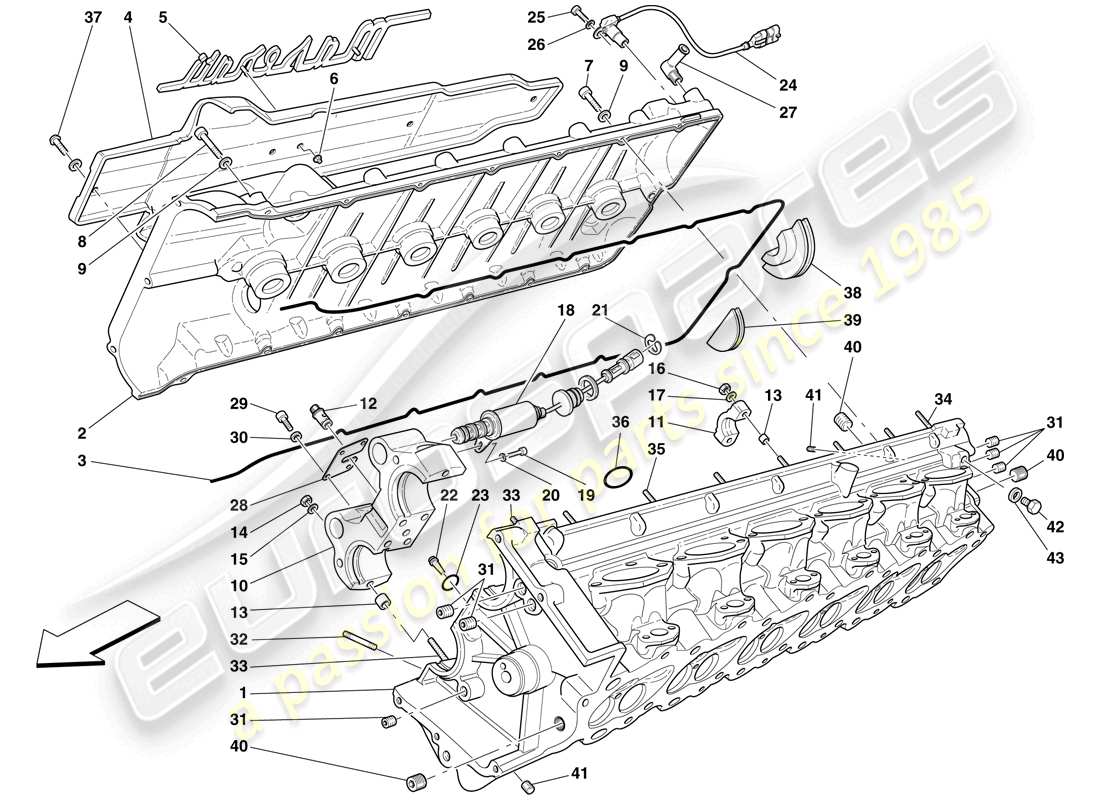 Maserati MC12 RH cylinder head Parts Diagram