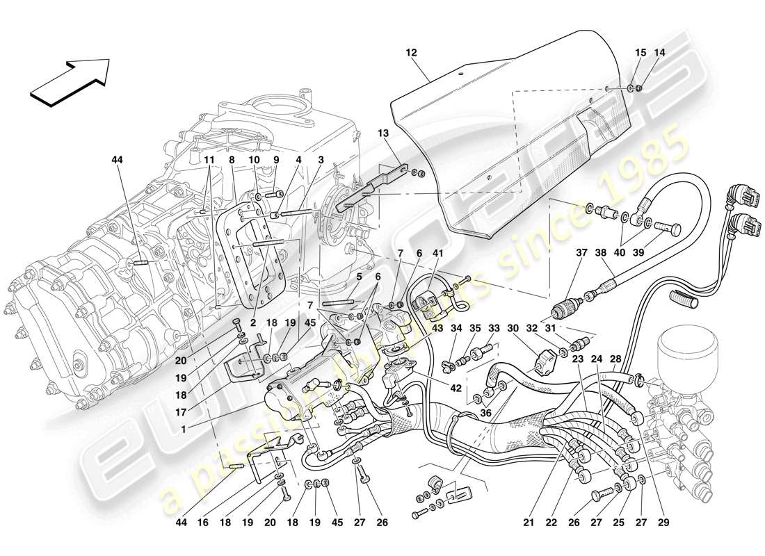 Maserati MC12 F1 Clutch Hydraulic Control Parts Diagram