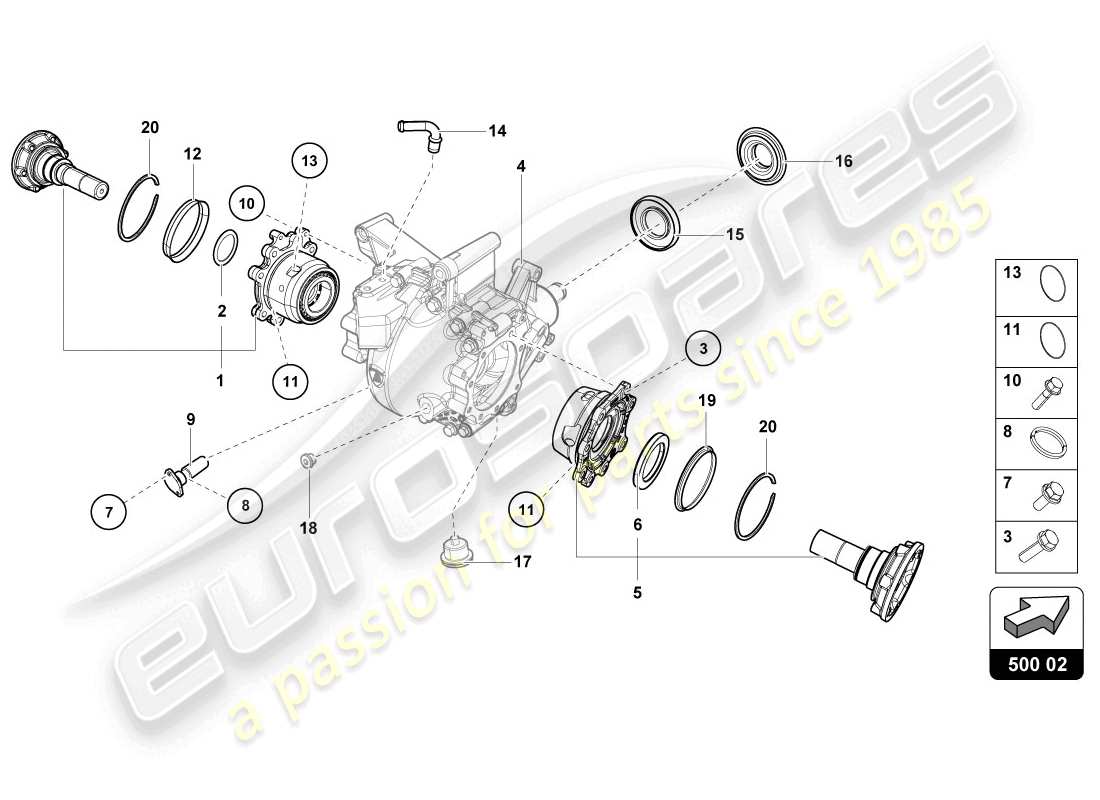 Lamborghini LP720-4 Coupe 50 (2014) HOUSING FOR DIFFERENTIAL Parts Diagram