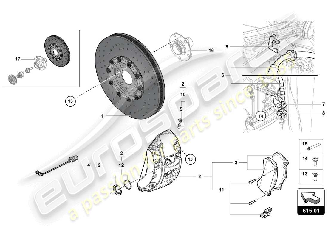 Lamborghini LP720-4 Coupe 50 (2014) BRAKE DISC Parts Diagram