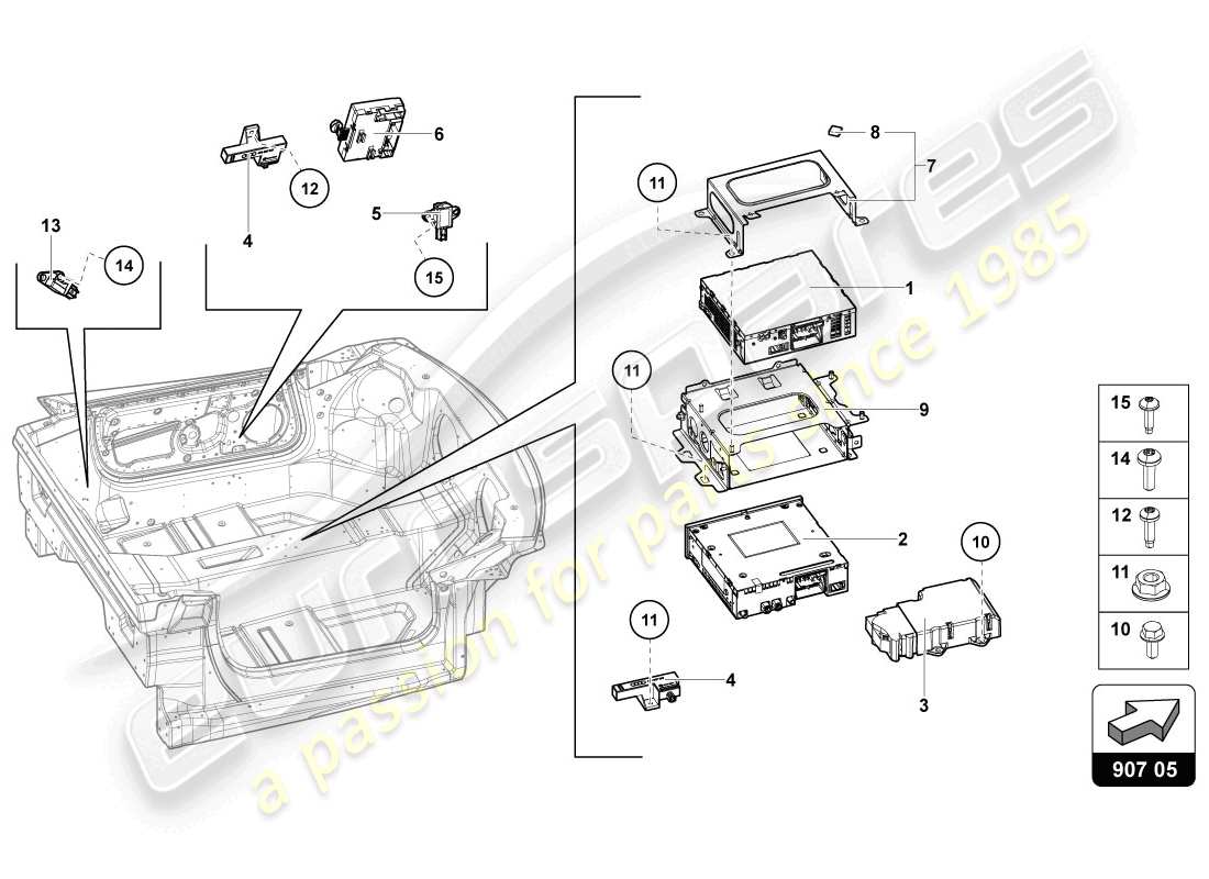 Lamborghini LP720-4 Coupe 50 (2014) electrics Parts Diagram