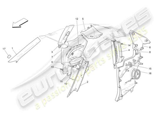 a part diagram from the Maserati GranTurismo (2011) parts catalogue