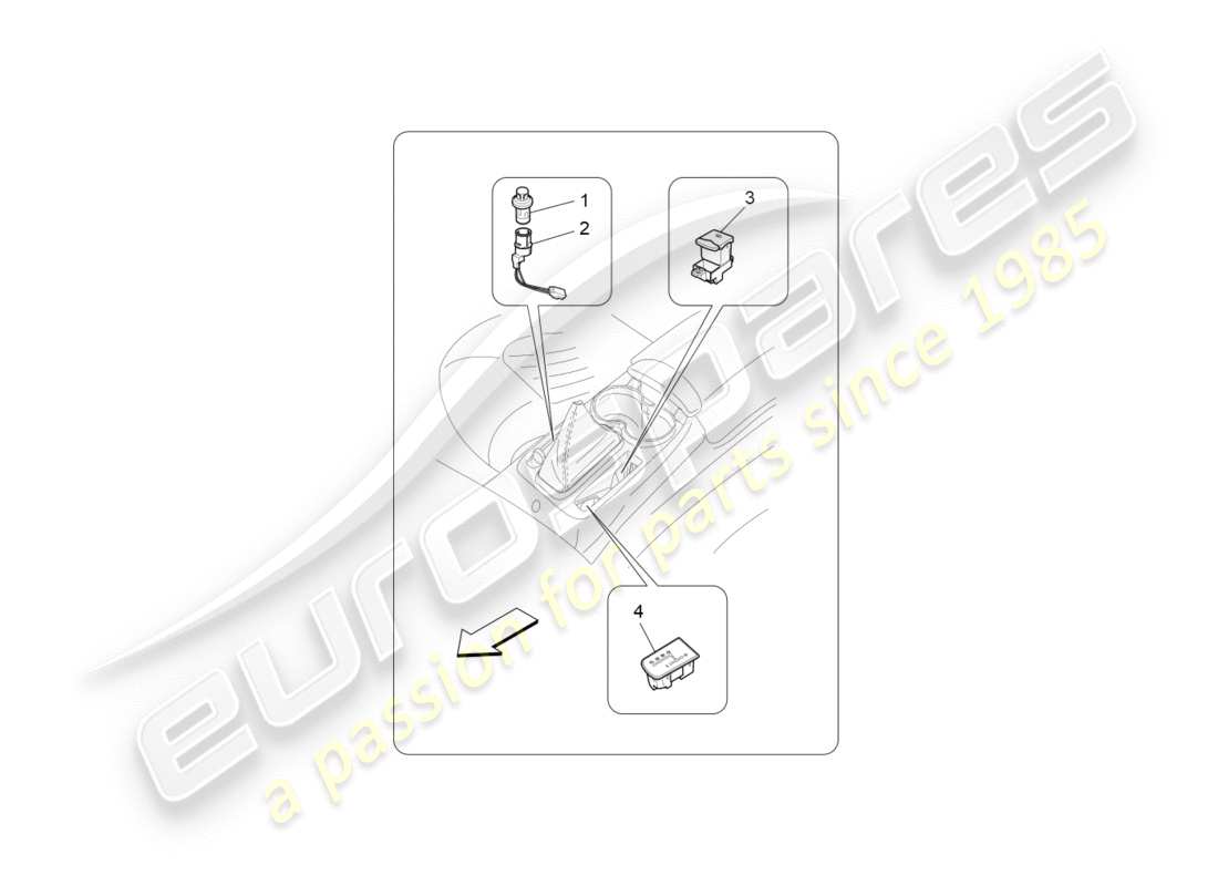 Maserati GranTurismo (2012) centre console devices Part Diagram