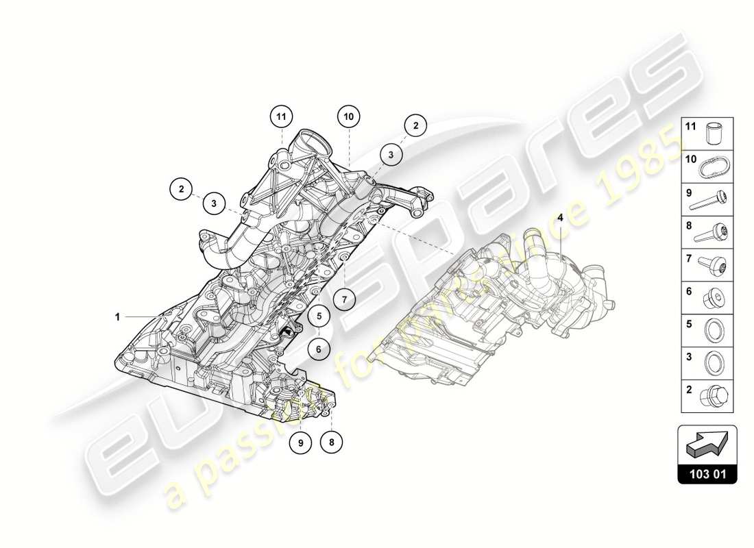 Lamborghini LP610-4 SPYDER (2018) engine oil sump Part Diagram