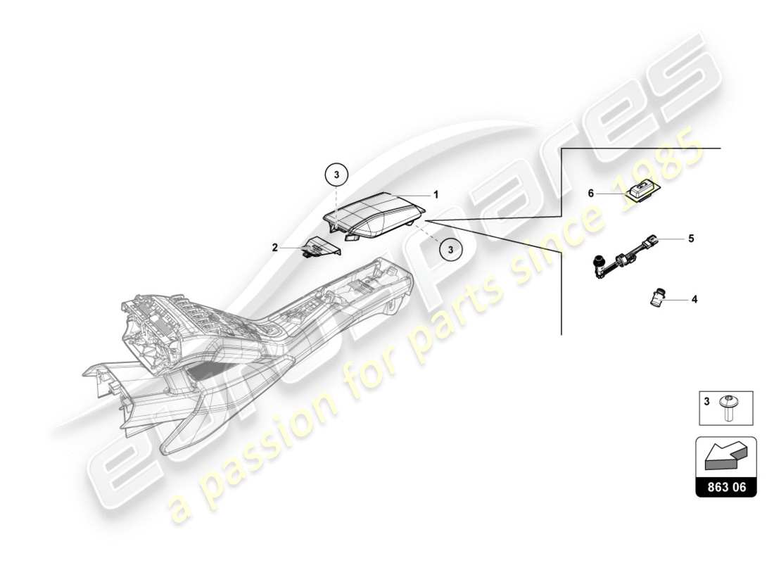 Lamborghini LP610-4 SPYDER (2018) STOWAGE COMPARTMENT Part Diagram