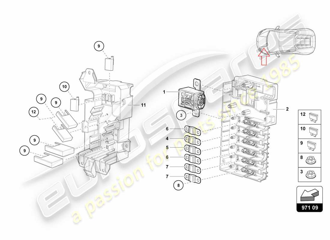 Lamborghini LP610-4 SPYDER (2018) FUSES Part Diagram