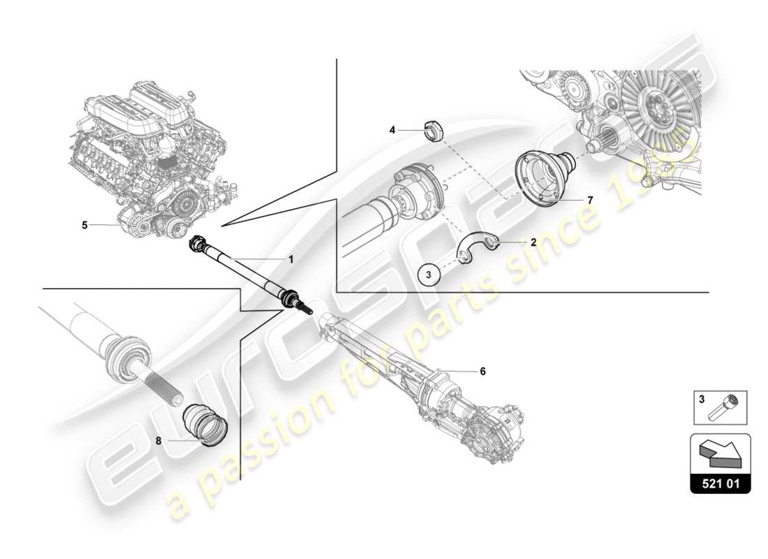 Lamborghini LP610-4 SPYDER (2019) DRIVE SHAFT Part Diagram