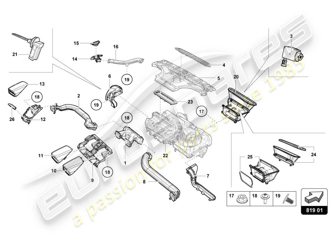 Lamborghini LP610-4 SPYDER (2019) AIR VENT Part Diagram