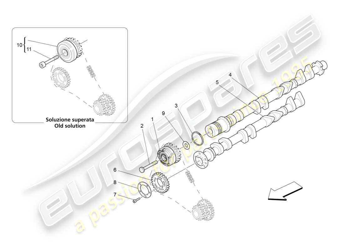 Maserati GranTurismo (2016) rh cylinder head camshafts Part Diagram