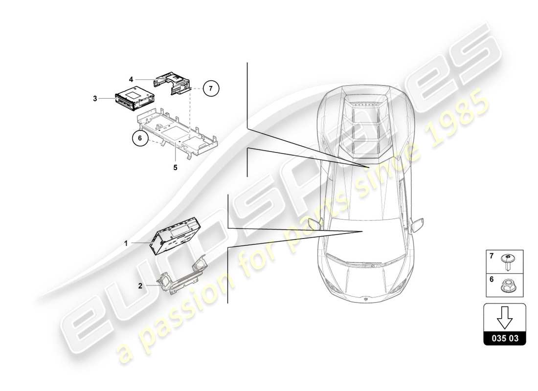 Lamborghini PERFORMANTE COUPE (2019) radio navigation unit Part Diagram