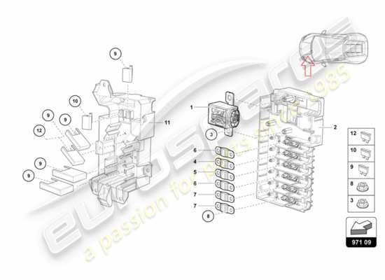 a part diagram from the Lamborghini PERFORMANTE COUPE (2020) parts catalogue