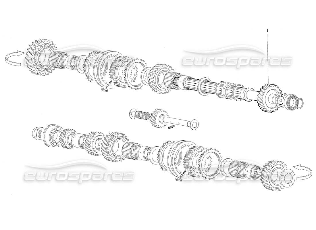 Lamborghini Diablo SV (1997) Driven Shaft Gears (Valid for Canada - March 1997) Parts Diagram