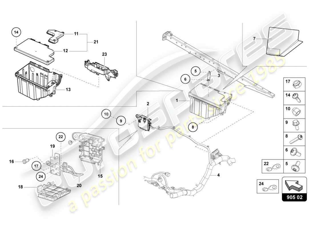 Lamborghini Centenario Coupe (2017) CENTRAL ELECTRICS Part Diagram