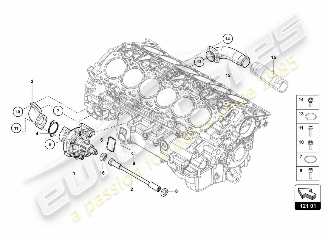 Lamborghini Centenario Roadster (2017) COOLANT PUMP Part Diagram