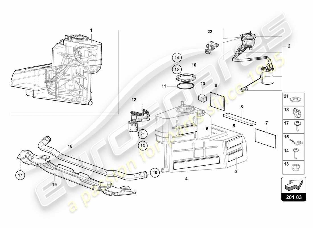 Lamborghini Centenario Roadster (2017) FUEL TANK RIGHT Part Diagram