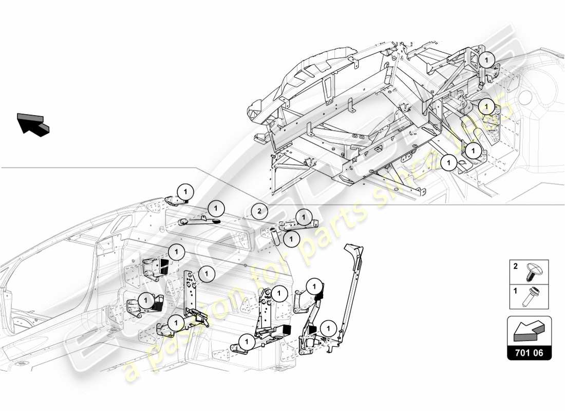 Lamborghini Centenario Roadster (2017) fasteners Part Diagram
