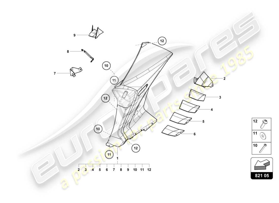 Lamborghini Centenario Roadster (2017) SIDE PANEL TRIM REAR Part Diagram
