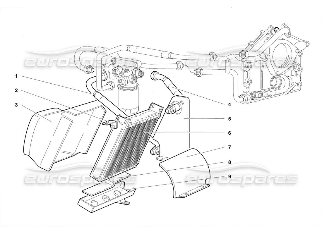 Lamborghini Diablo VT (1994) Engine Oil System (Valid for USA Version - April 1994) Parts Diagram