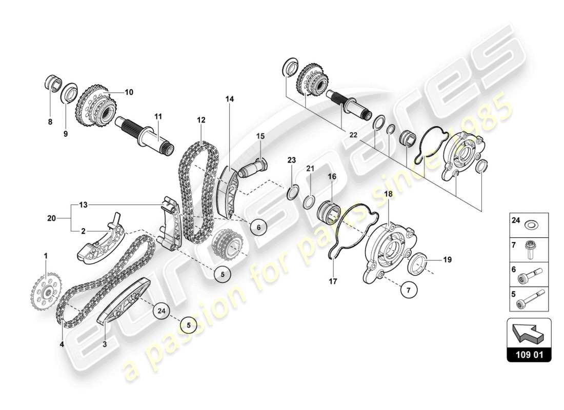 Lamborghini LP700-4 COUPE (2014) TIMING CHAIN Part Diagram