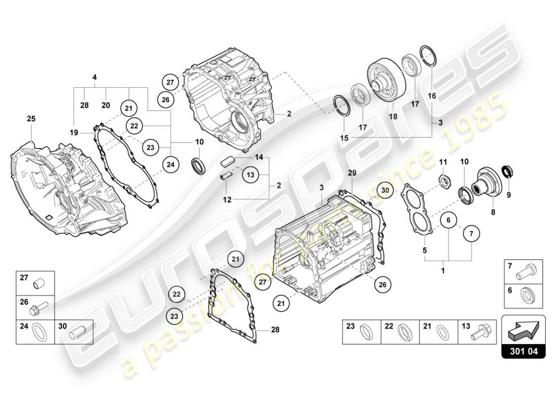 Lamborghini LP700-4 COUPE (2014) OUTER COMPONENTS FOR GEARBOX Part Diagram