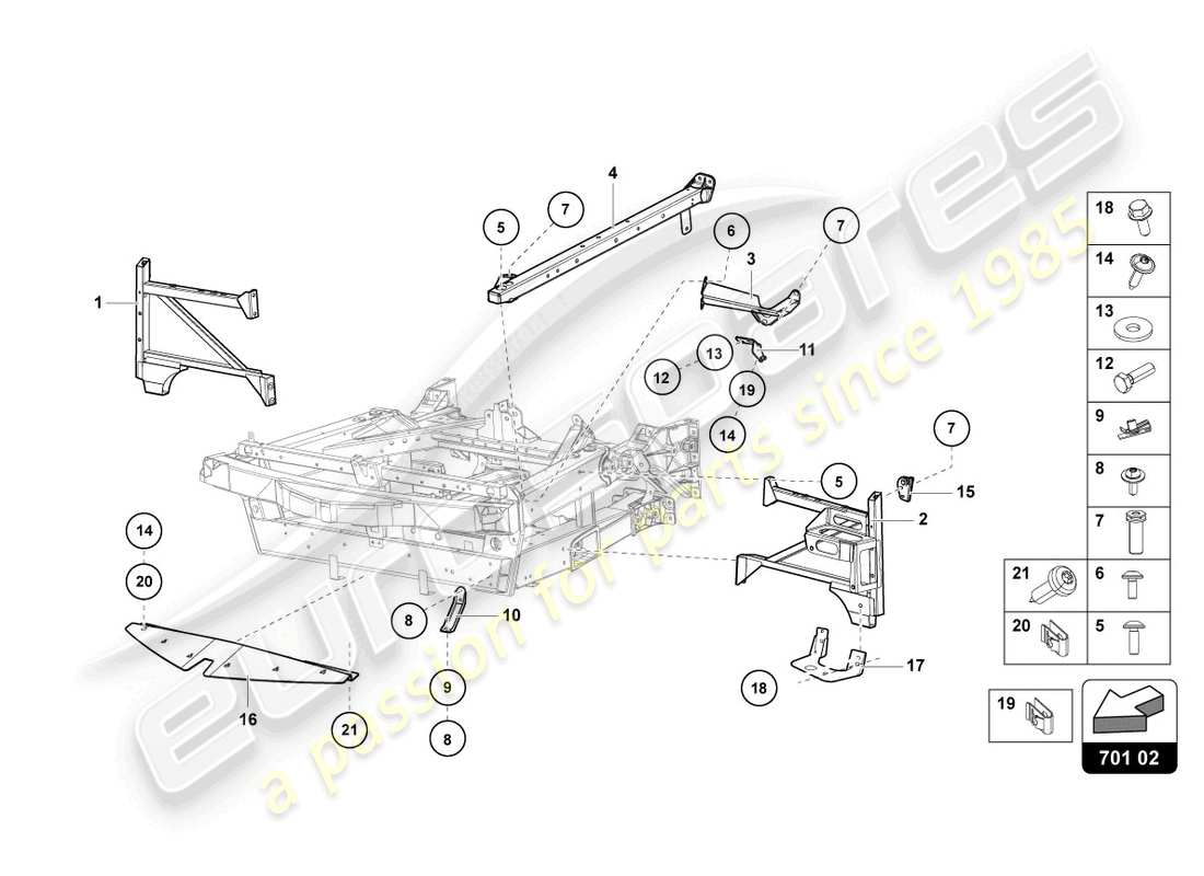 Lamborghini LP700-4 COUPE (2014) TRIM FRAME FRONT PART Part Diagram