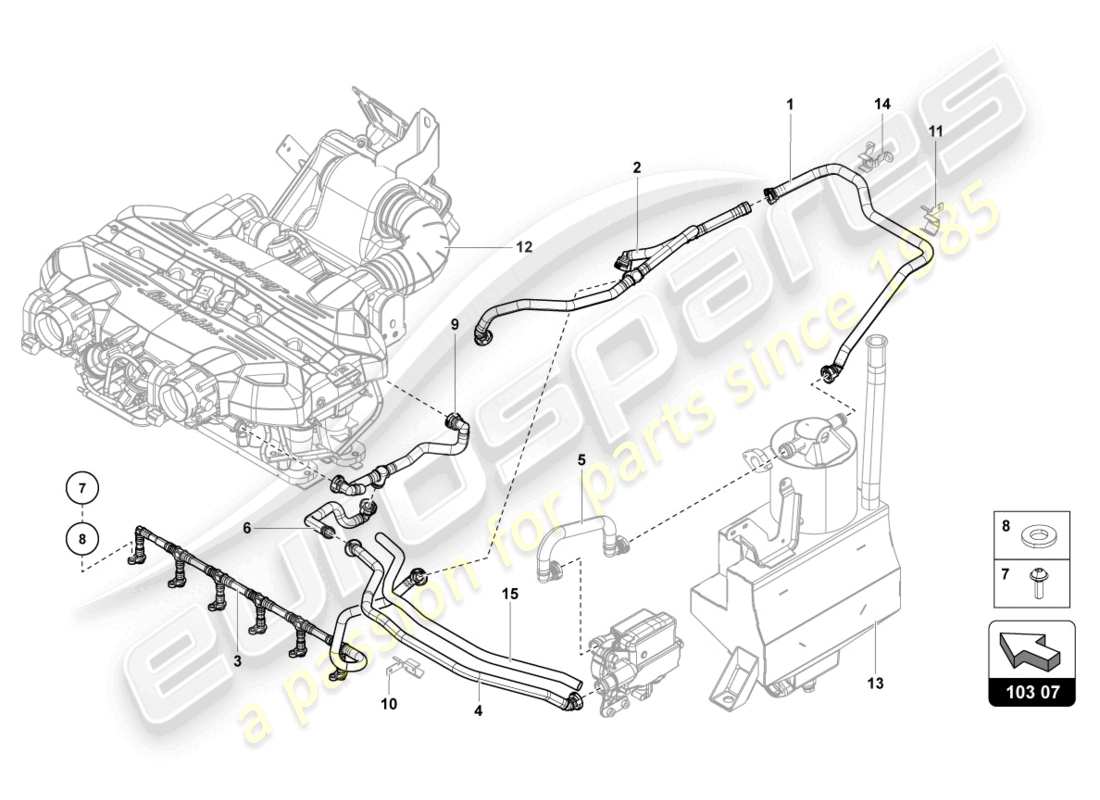 Lamborghini LP700-4 ROADSTER (2017) ventilation for cylinder head cover from vin CLA00325 Part Diagram
