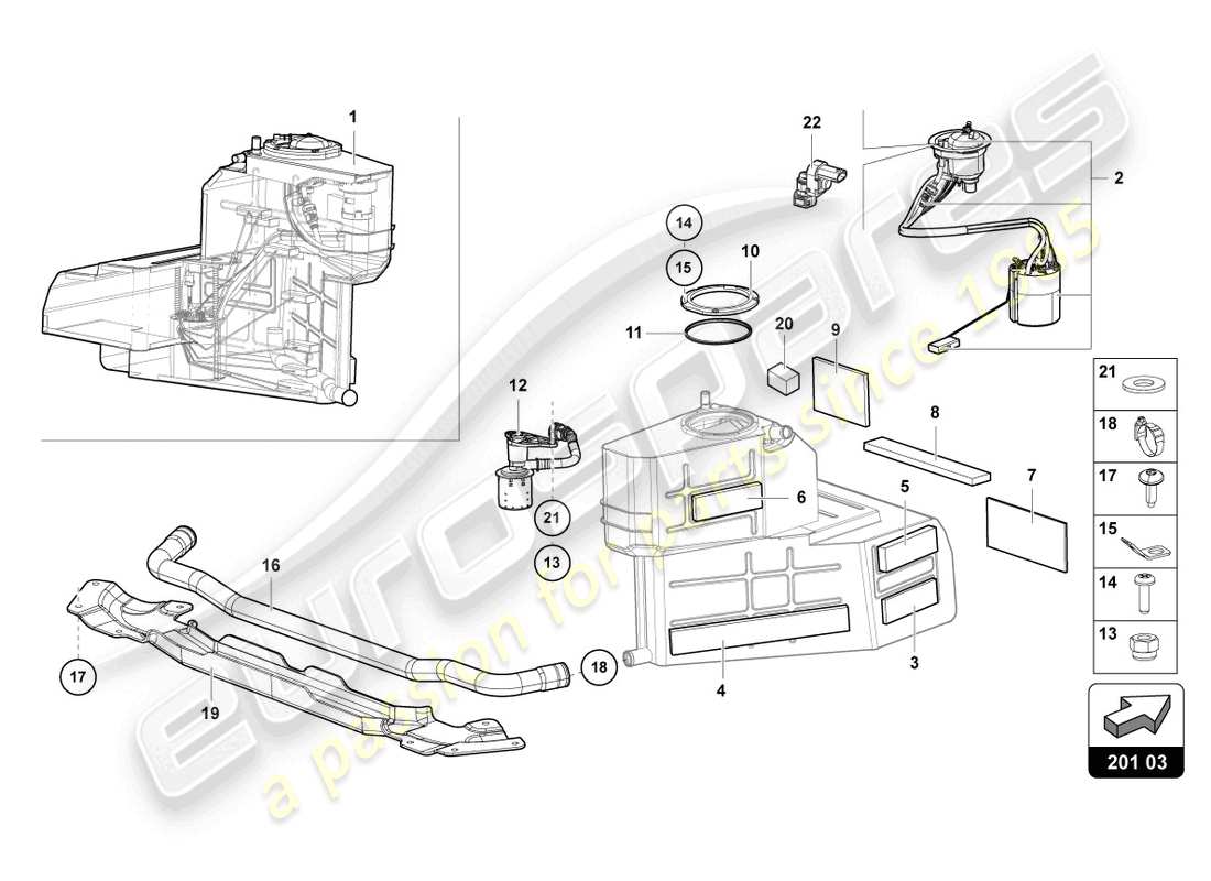 Lamborghini LP700-4 ROADSTER (2017) FUEL TANK RIGHT Part Diagram