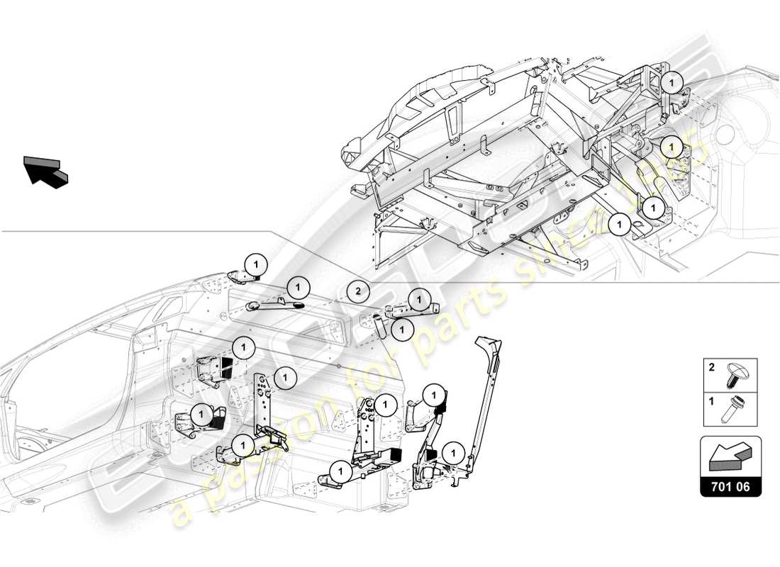 Lamborghini LP700-4 ROADSTER (2017) fasteners Part Diagram
