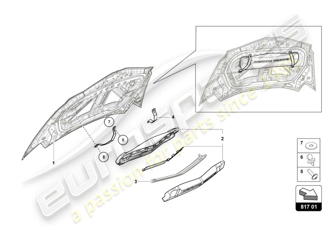 Lamborghini LP700-4 ROADSTER (2017) WINDBREAK Part Diagram