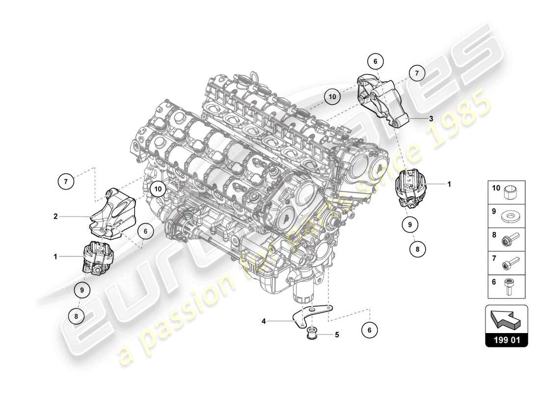Lamborghini LP720-4 Roadster 50 (2015) SECURING PARTS FOR ENGINE Part Diagram