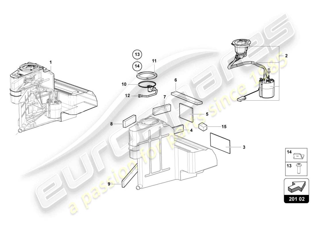 Lamborghini LP720-4 Roadster 50 (2015) FUEL TANK LEFT Part Diagram