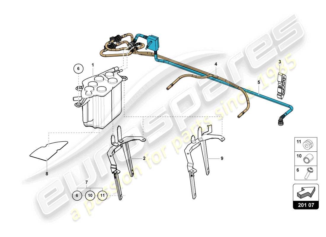 Lamborghini LP720-4 Roadster 50 (2015) ACTIVATED CARBON FILTER SYSTEM Part Diagram