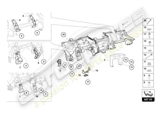a part diagram from the Lamborghini LP720-4 Roadster 50 (2015) parts catalogue