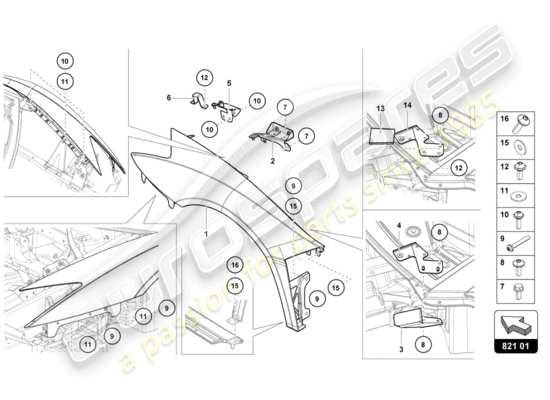 a part diagram from the Lamborghini LP740-4 S COUPE (2019) parts catalogue