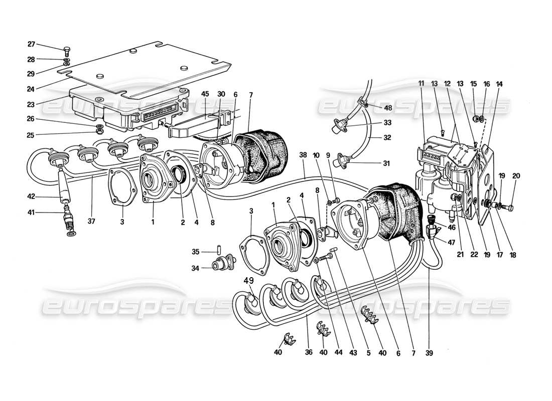 Ferrari 328 (1988) engine ignition Parts Diagram