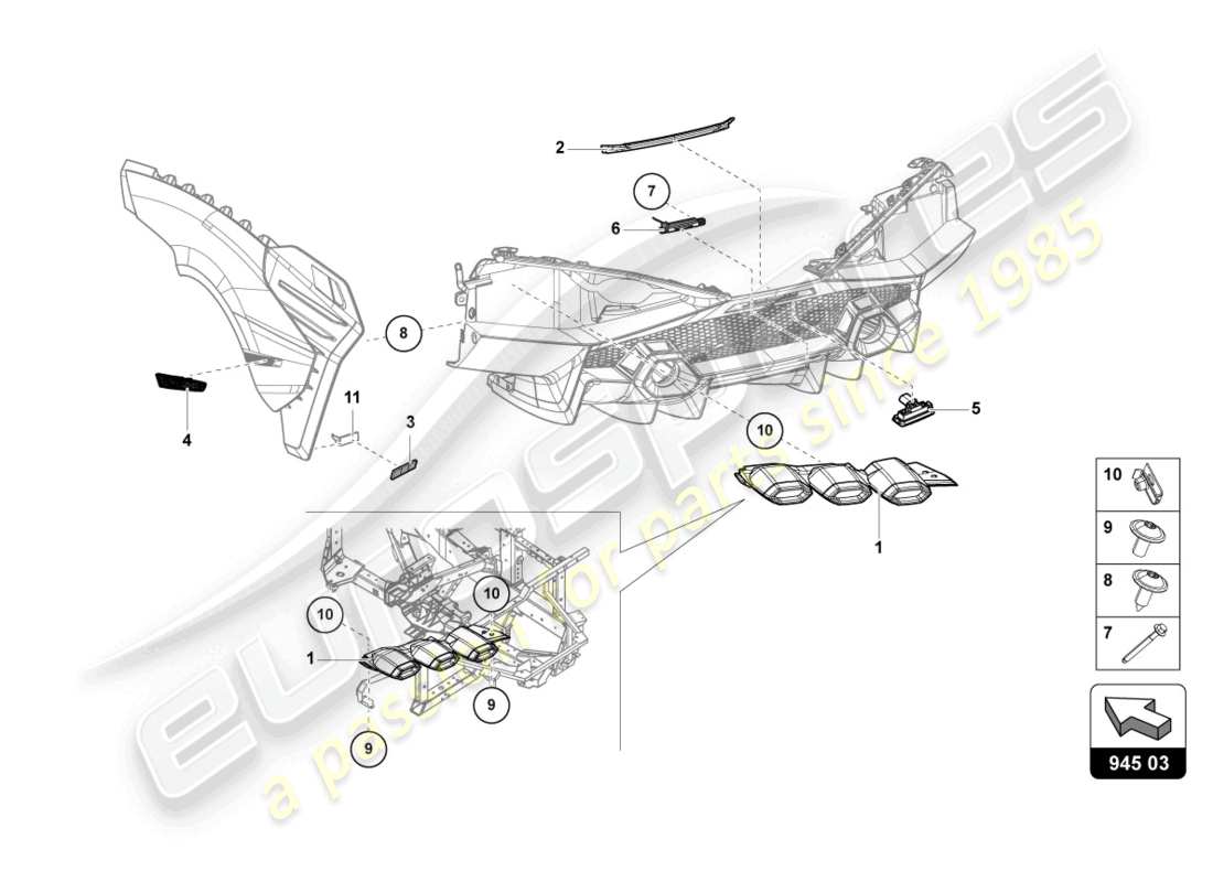 Lamborghini Sian (2021) TAIL LIGHT REAR Part Diagram