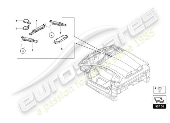 a part diagram from the Lamborghini LP770-4 SVJ Coupe (2020) parts catalogue