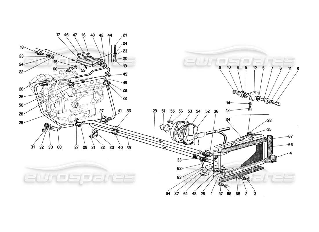 a part diagram from the Ferrari 328 (1988) parts catalogue