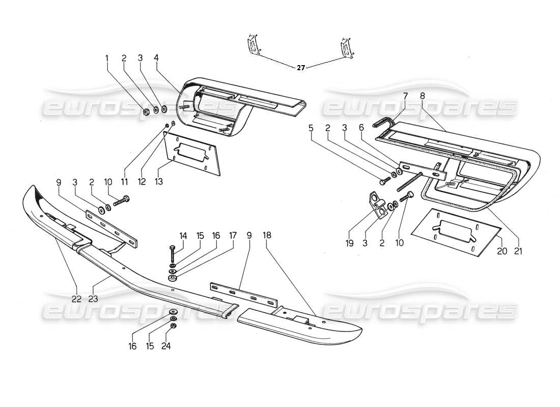 a part diagram from the lamborghini urraco p300 parts catalogue