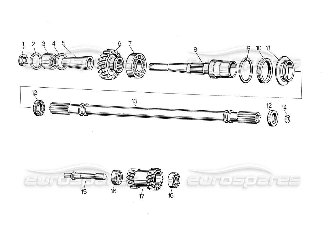 VIEW PARTS DIAGRAMS FROM THE LAMBORGHINI COUNTACH LP400 PARTS CATALOGUE a part diagram from the lamborghini countach lp400 parts catalogue