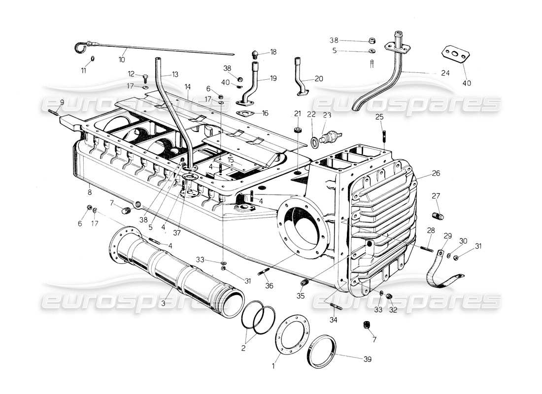 a part diagram from the lamborghini countach 5000 s (1984) parts catalogue