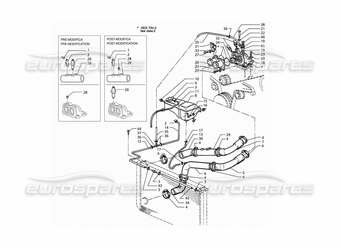 a part diagram from the maserati qtp. 3.2 v8 (1999) parts catalogue