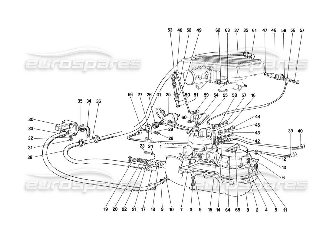 a part diagram from the ferrari 328 (1988) parts catalogue