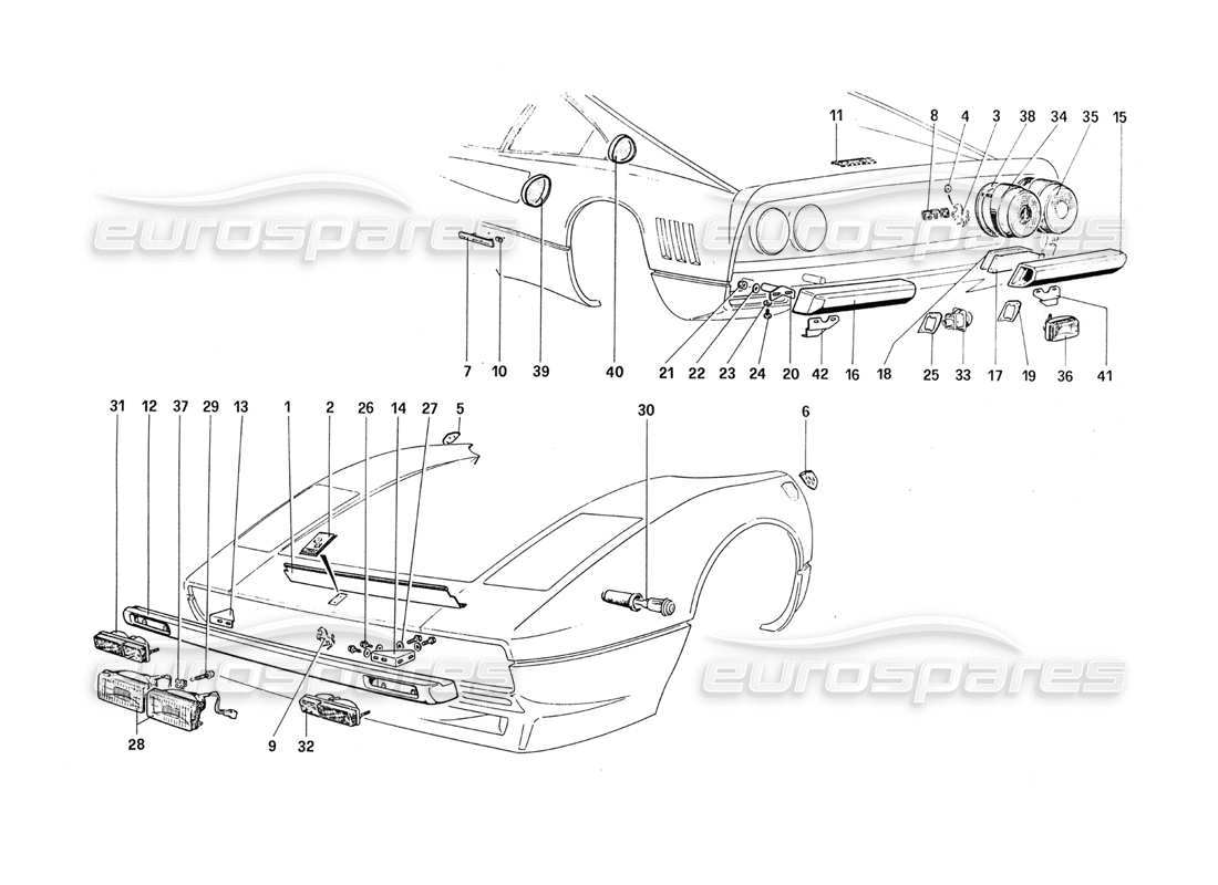 a part diagram from the ferrari 288 parts catalogue