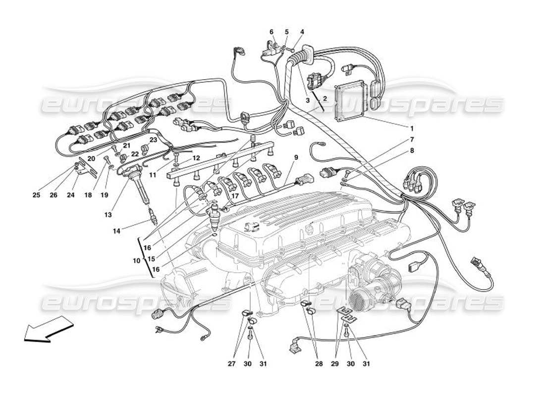a part diagram from the ferrari 575 superamerica parts catalogue